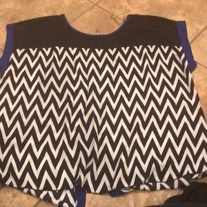 Black white an blue chevron open back top